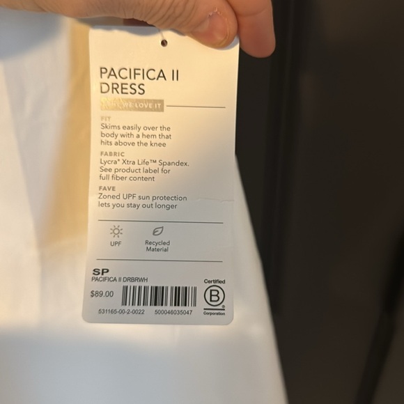 NWT ATHLETA Pacifica II Athletic Dress White Tank Style Perforated small Women’s - Picture 8 of 9